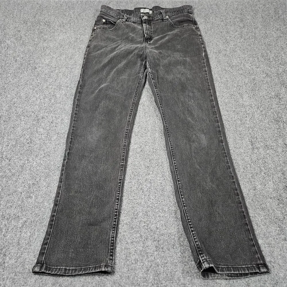 Lee Riders Jeans Size 14 Black Denim Charcoal Wash Relaxed Straight Leg Midrise